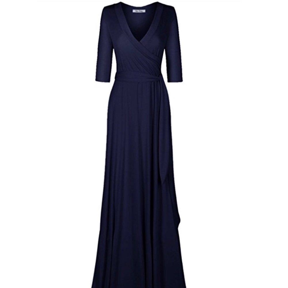 Maxi faux wrap dress